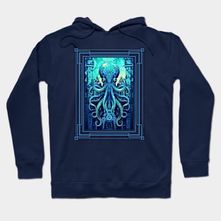 Invasion of the Teal Tentacles, Alien Octopus Envelopes European Skyline Hoodie